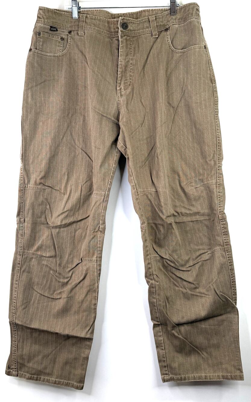 Kuhl Men's Exile Kord Brown Striped Pants Size 40 x 32